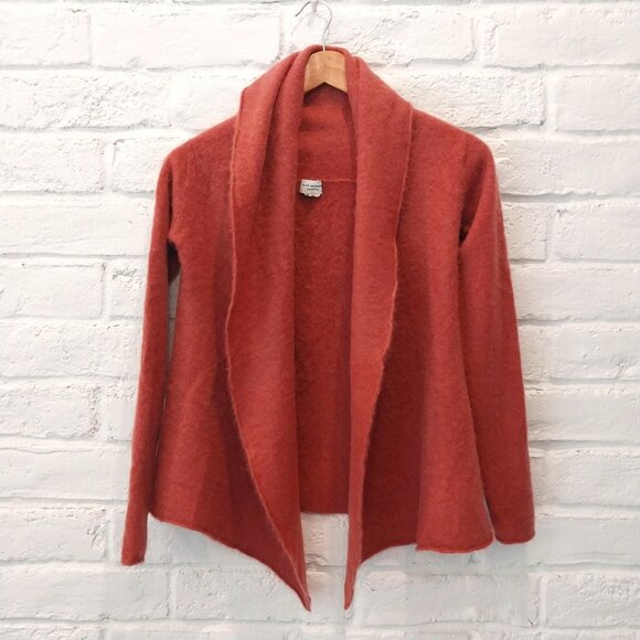 Club Monaco Cardigan Sweater Womens XS Pink Mauve 100% Cashmere Open Waterfall - Picture 1 of 8